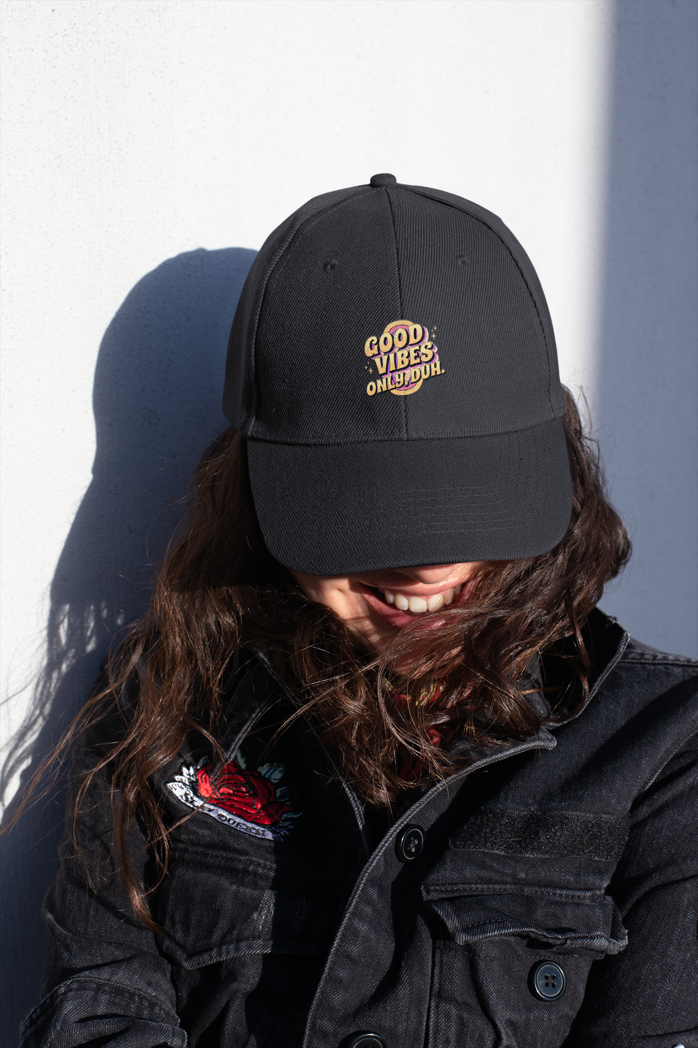 Good Vibes Embroidered Denim Hat | Casual Style for Everyday Joy