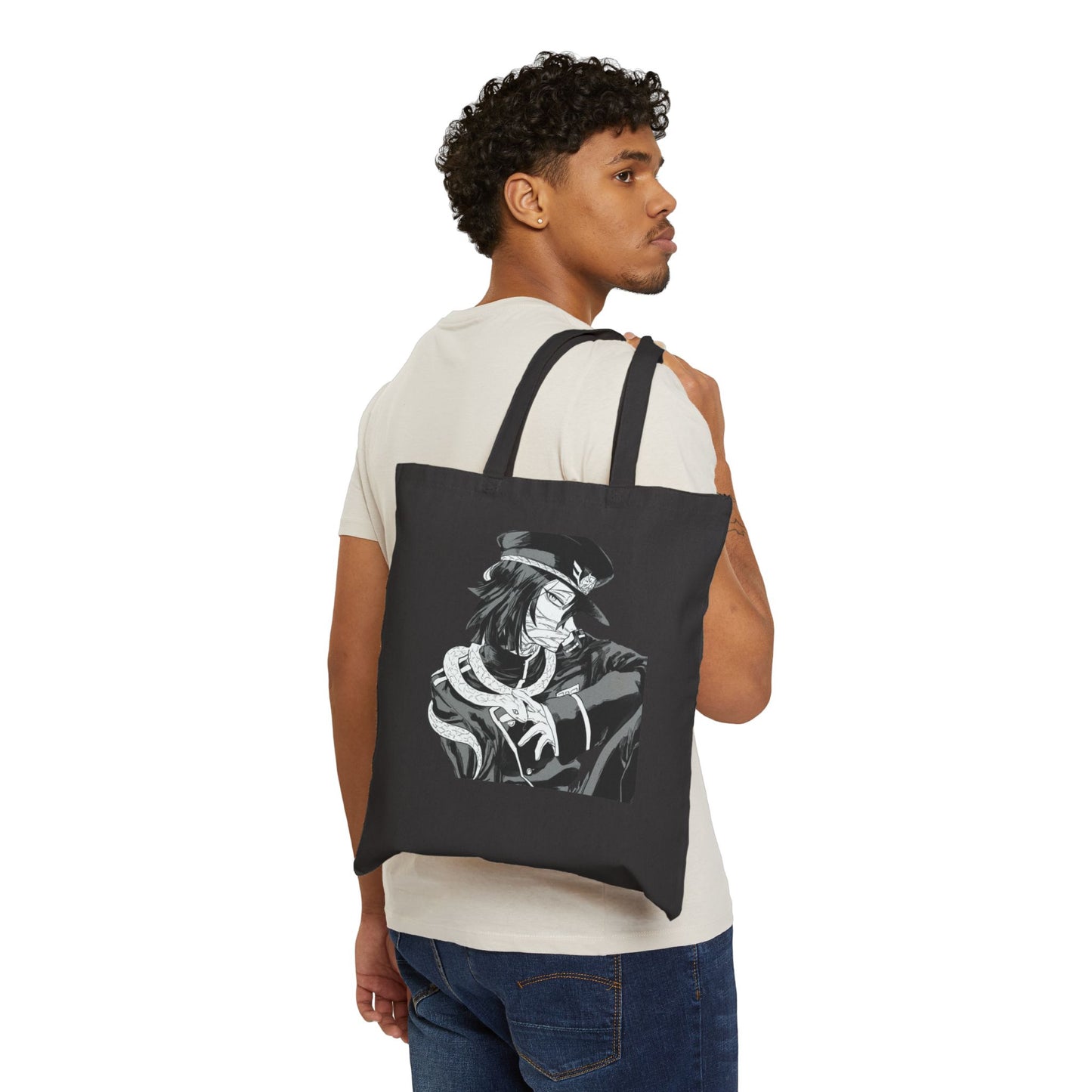 Anime Kindness Canvas Tote Bag – Obanai Iguro Hand-Drawn Art