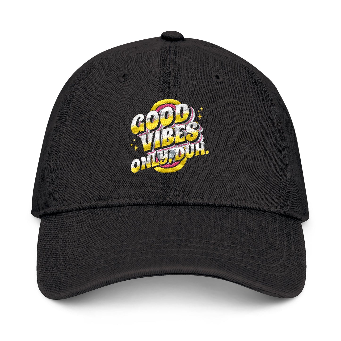 Good Vibes Embroidered Denim Hat | Casual Style for Everyday Joy