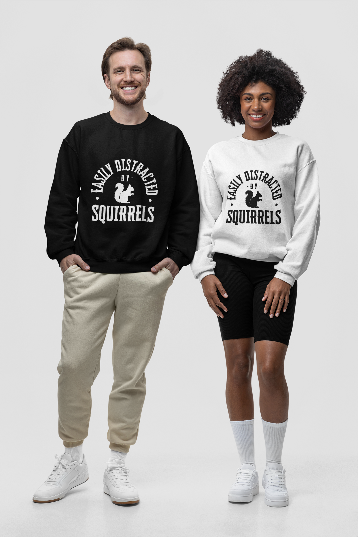 Easily Distracted by Squirrels – A Crewneck for the Quirky and Relatable