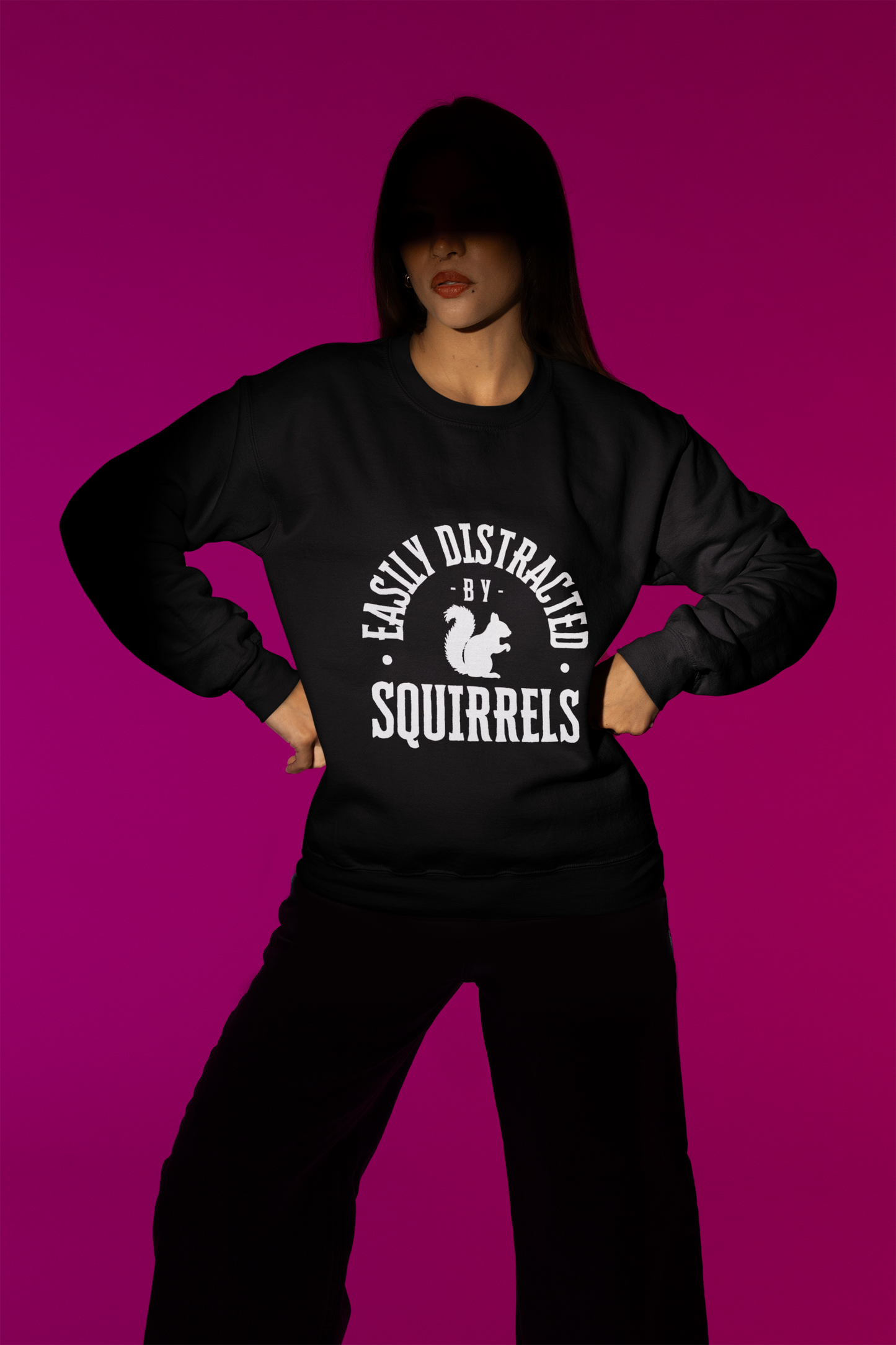 Easily Distracted by Squirrels – A Crewneck for the Quirky and Relatable
