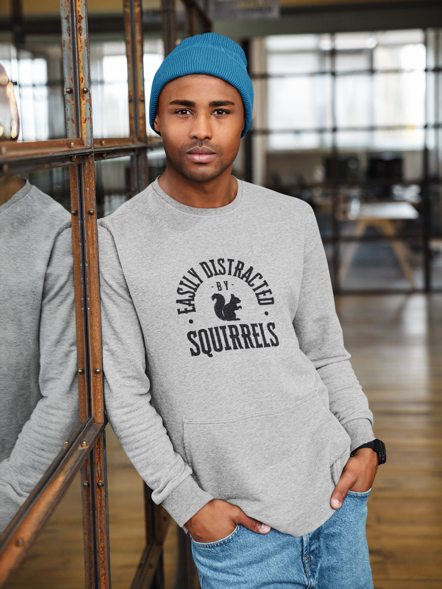 Easily Distracted by Squirrels – A Crewneck for the Quirky and Relatable