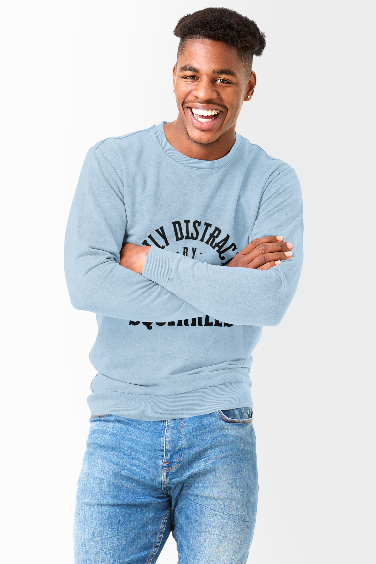 Easily Distracted by Squirrels – A Crewneck for the Quirky and Relatable