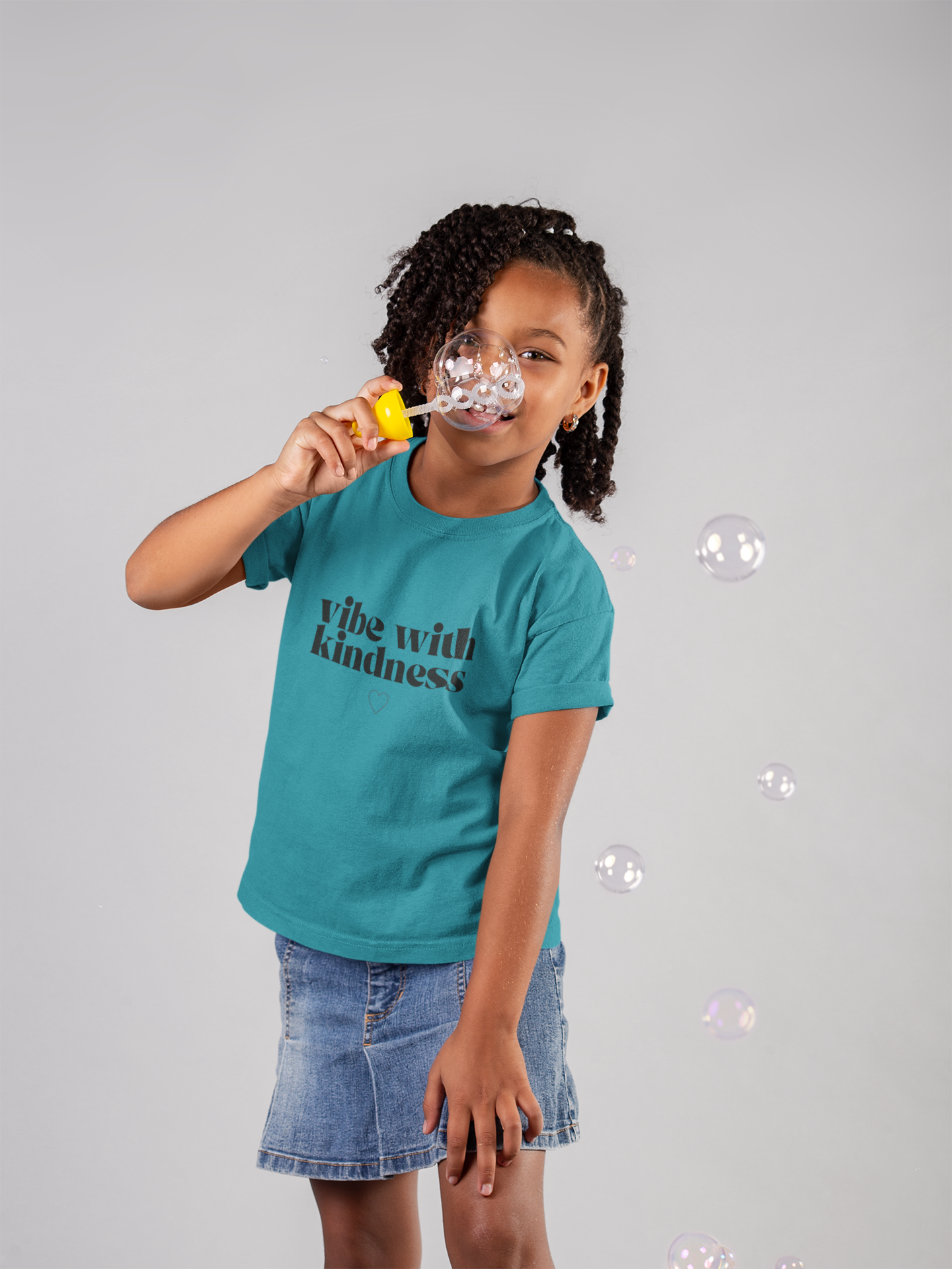 Kids 'Vibe with Kindness' Tee - Positive Message Cotton T-Shirt