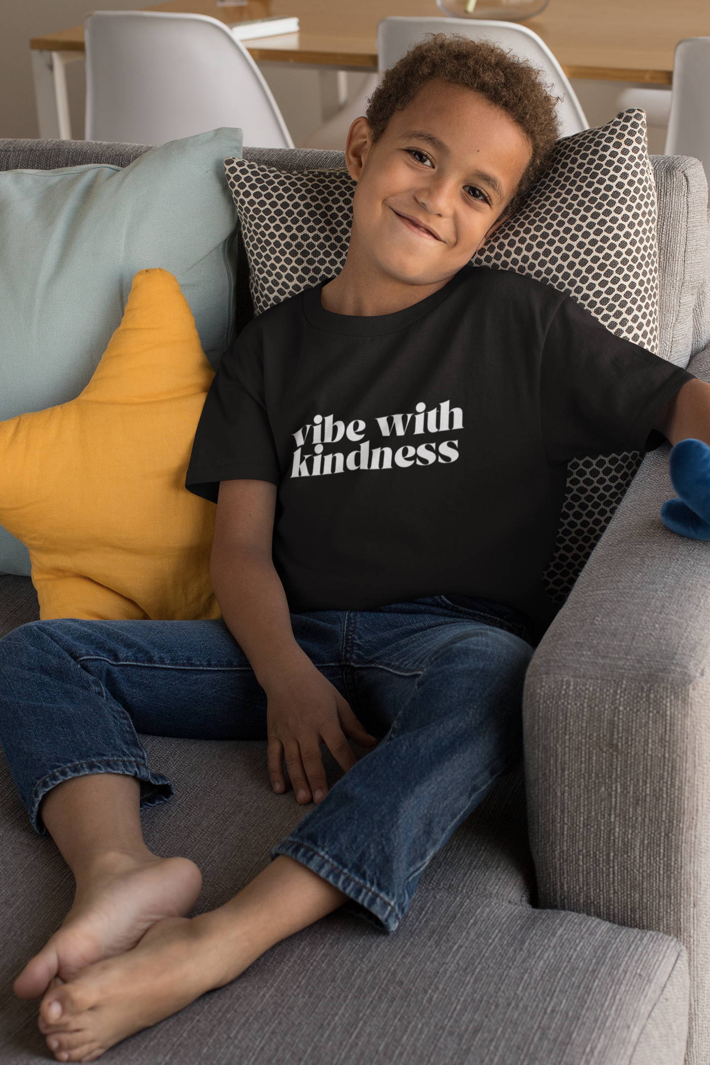 Kids 'Vibe with Kindness' Tee - Positive Message Cotton T-Shirt