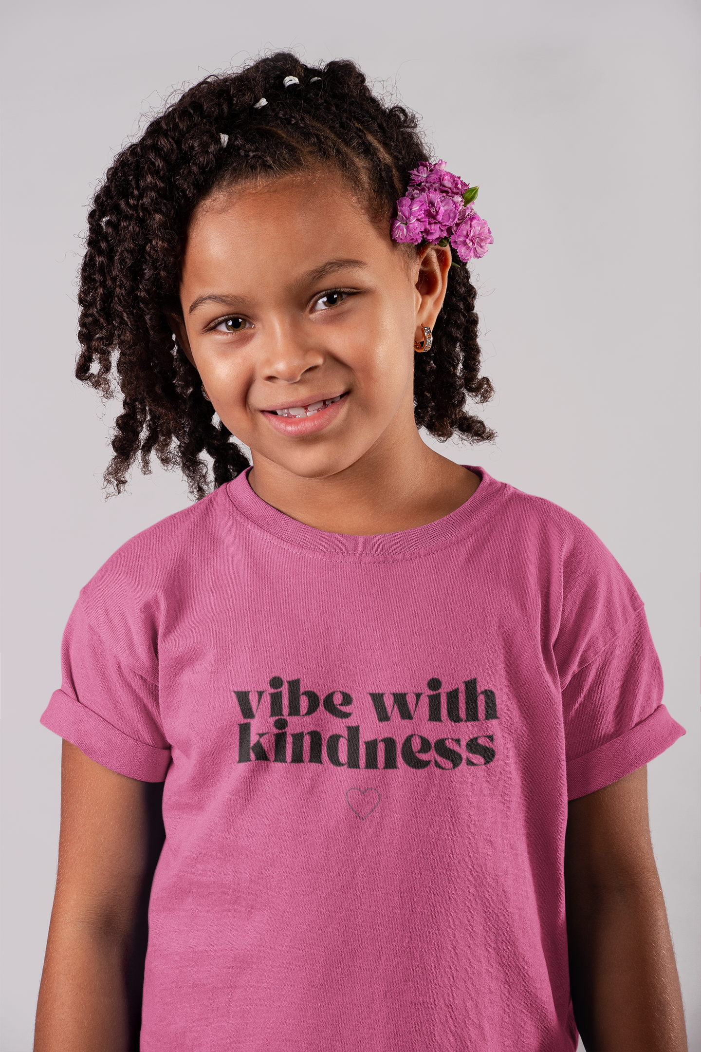 Kids 'Vibe with Kindness' Tee - Positive Message Cotton T-Shirt