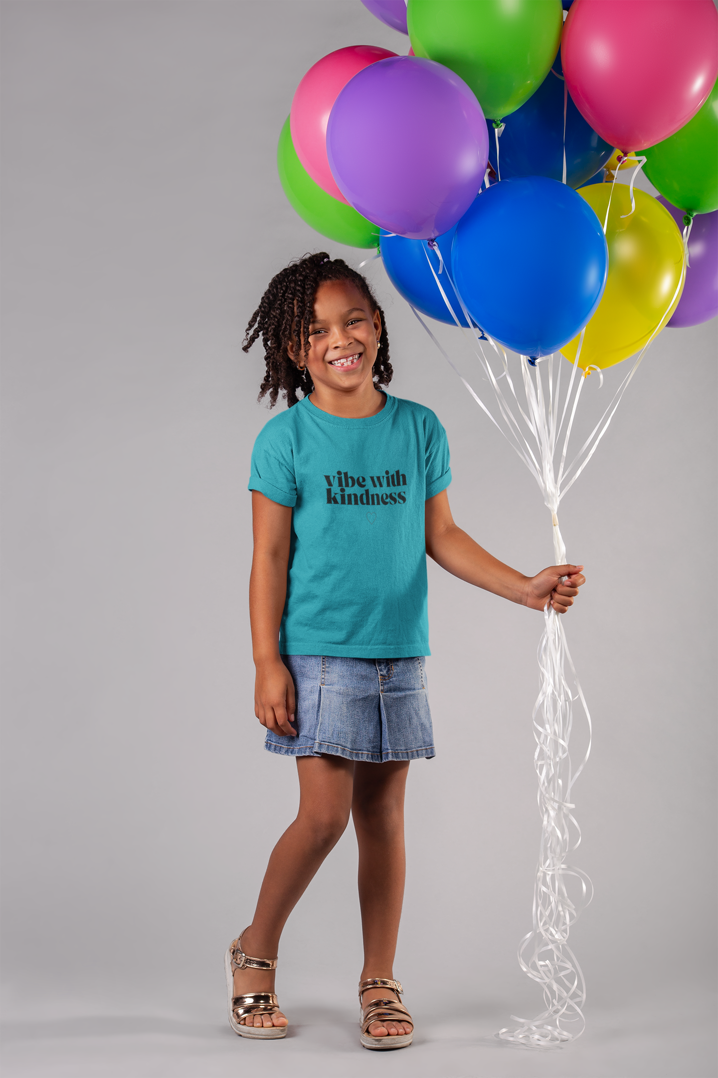 Kids 'Vibe with Kindness' Tee - Positive Message Cotton T-Shirt