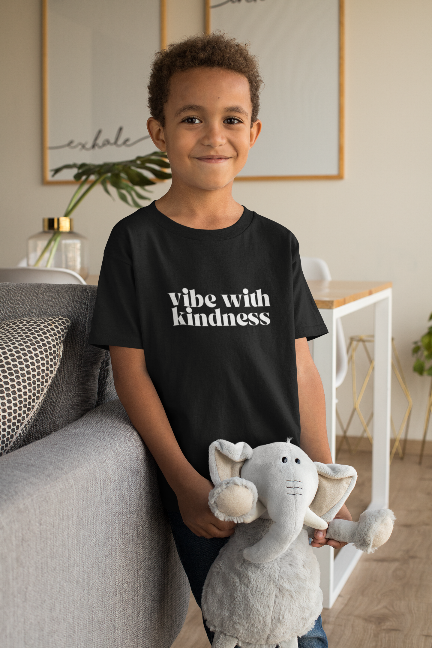 Kids 'Vibe with Kindness' Tee - Positive Message Cotton T-Shirt