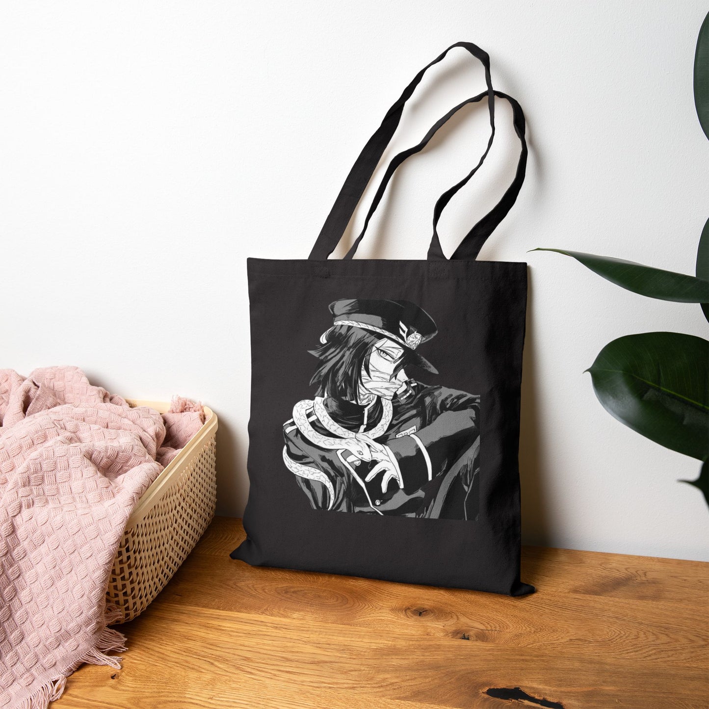Anime Kindness Canvas Tote Bag – Obanai Iguro Hand-Drawn Art