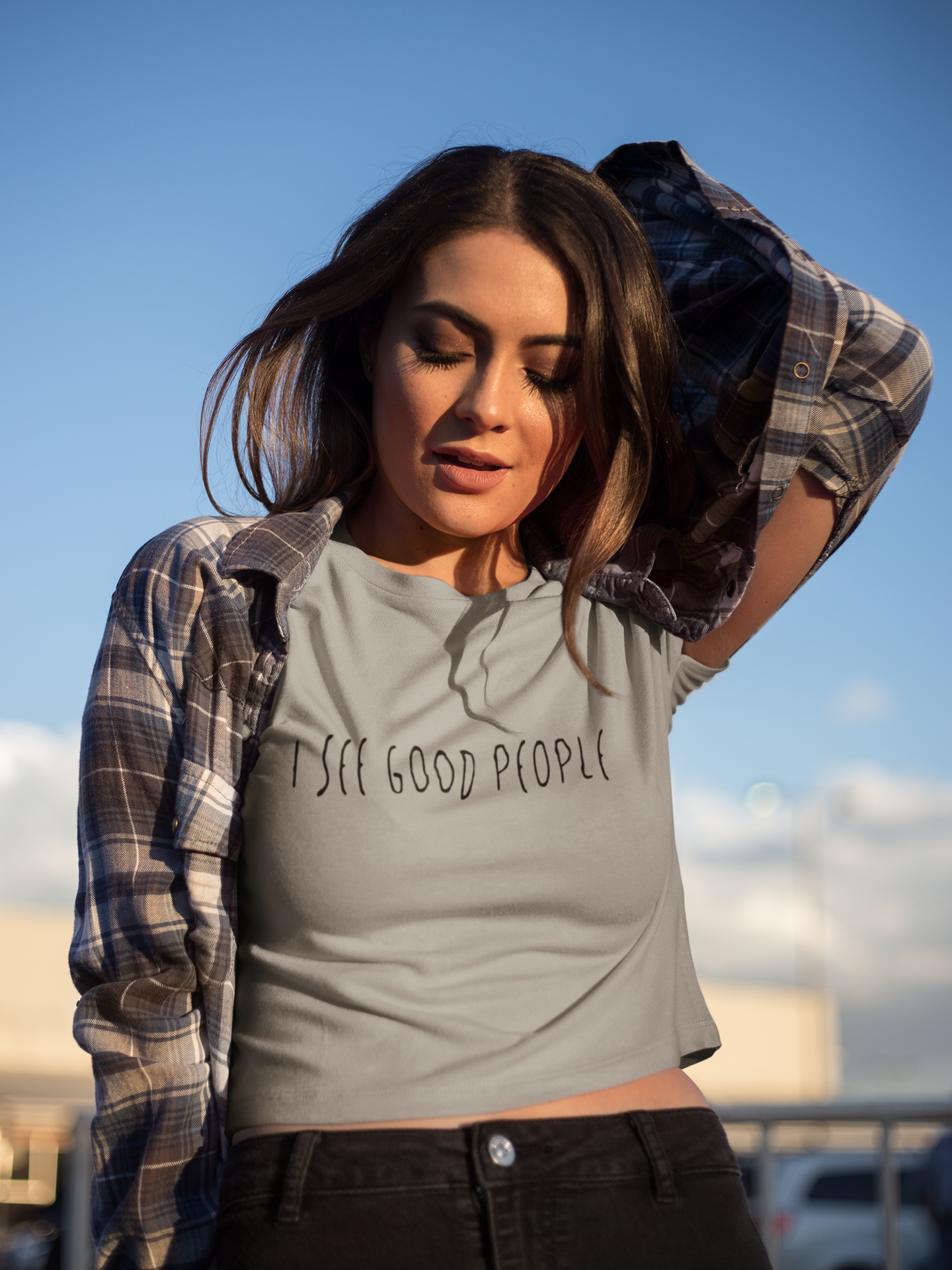 I See Good People Crop Top Baby Tee – Retro Style for Everyday Positivity