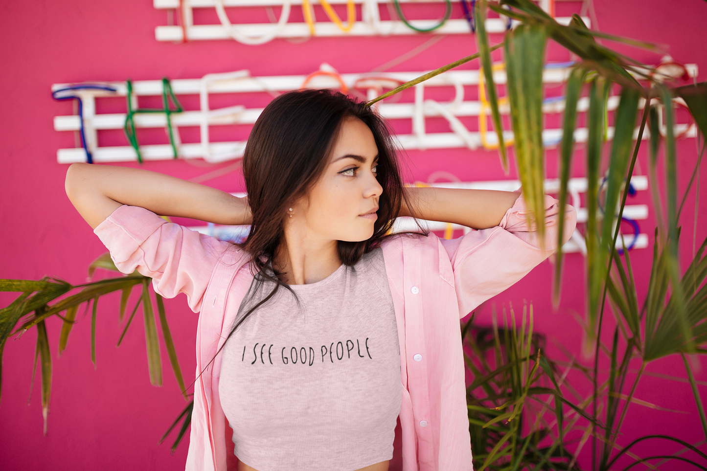 I See Good People Crop Top Baby Tee – Retro Style for Everyday Positivity